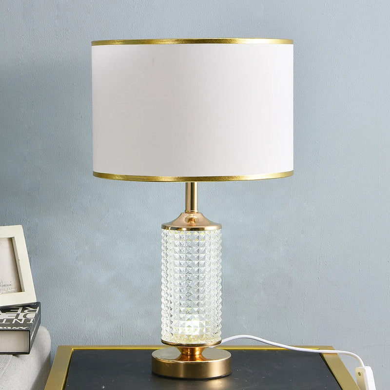 Afralia™ Clear Crystal Glass LED Table Lamp for Bedroom and Living Room