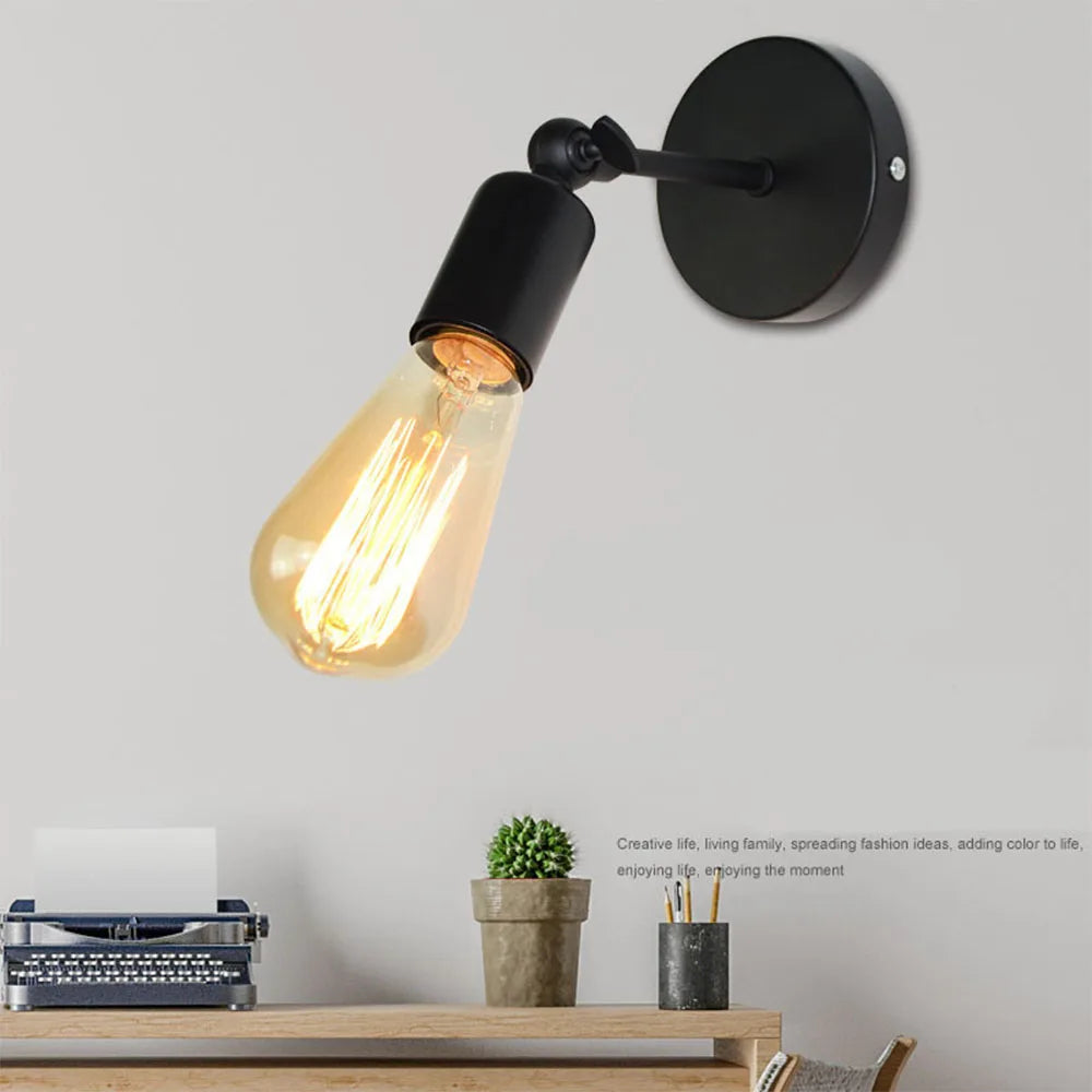 Afralia™ Retro Industrial LED Wall Sconce E27 Bedside Lamp for Home Decor