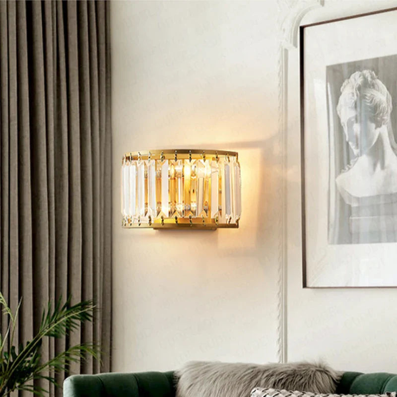 Afralia™ Nordic Crystal Wall Lamp for Living Room Bedroom Decor