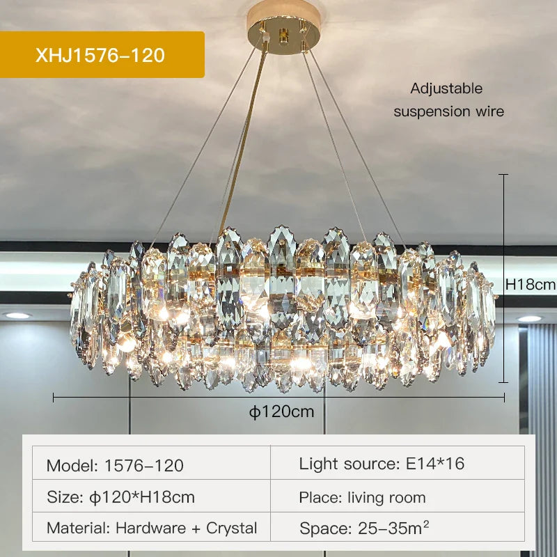 Afralia™ Crystal Chandelier: Elegant Nordic Design for Living, Dining, Bedroom