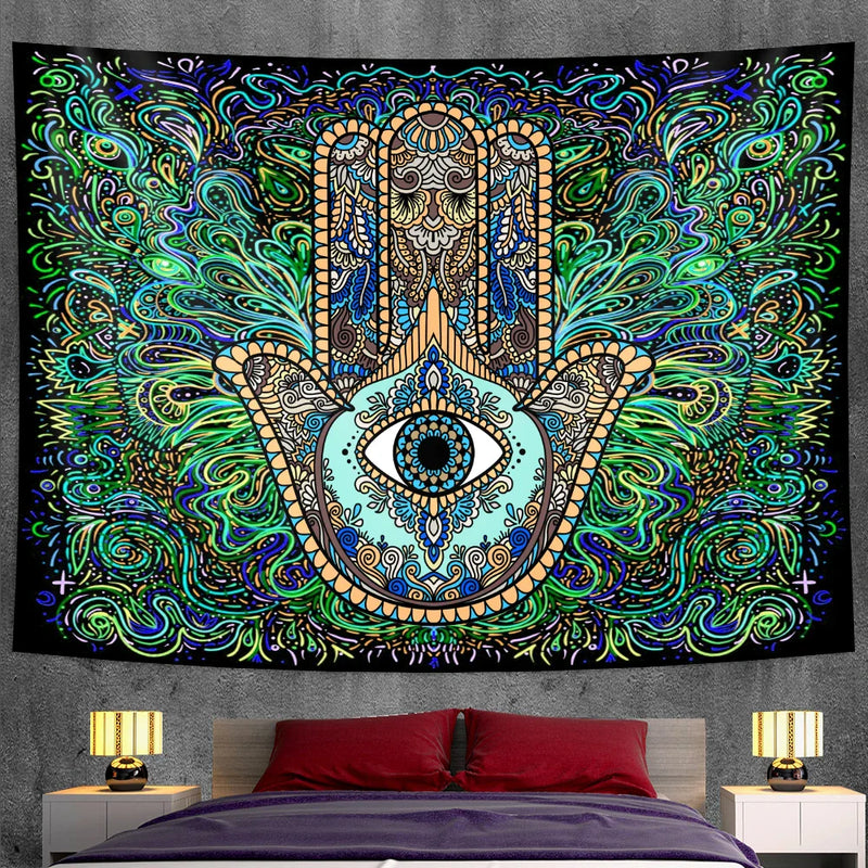 Afralia™ Mandala Witchcraft Tapestry Wall Hanging Yoga Mat Bohemian Sofa Blanket