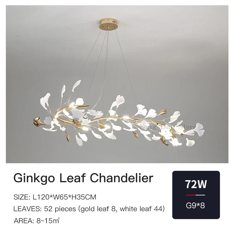 Afralia™ Ginkgo Ceramic Chandelier: Luxury Pendant Lights for Dining & Living Room