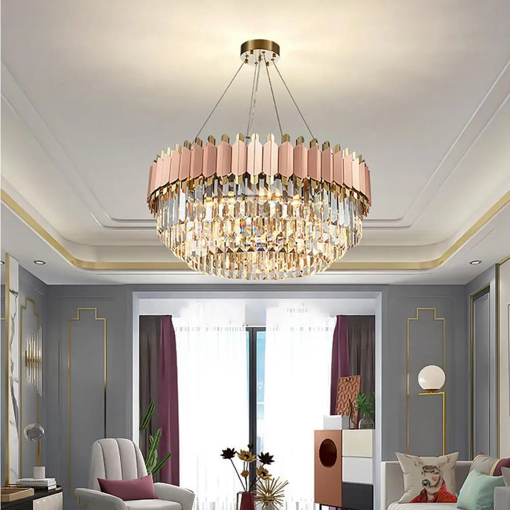 Afralia™ E14 LED Crystal Stainless Steel Rose Gold Pendant Lights