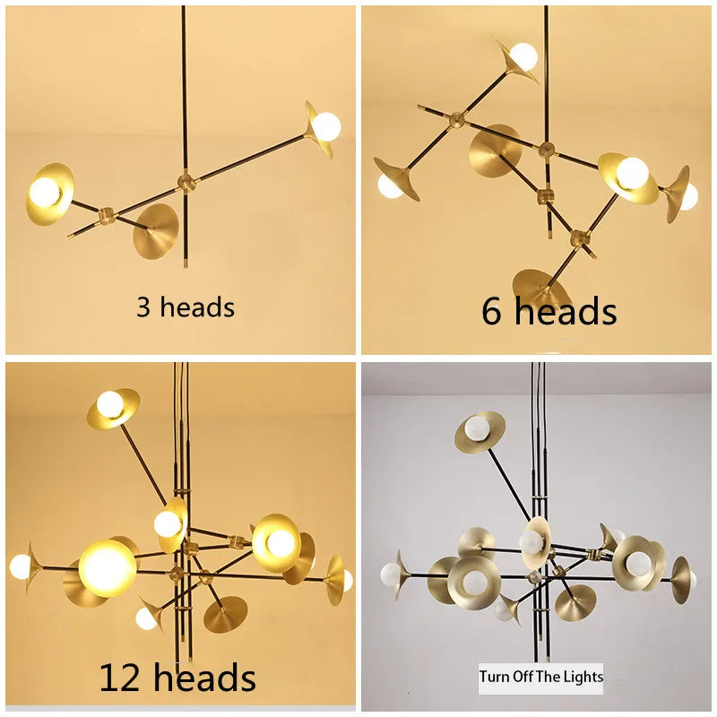 Afralia™ Trumpet Gold Pendant Lamp Vintage Retro Horn Living Room Lighting