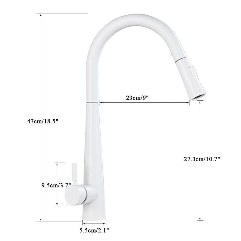 Afralia™ Polished Pull Out Kitchen Faucet with Dual Water Outlet and Deck Mount