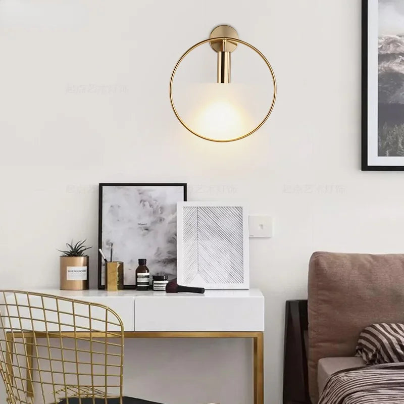 Afralia™ Minimalist Line Ring Wall Lamp for Living Room, Bedroom, Porch and Corridor