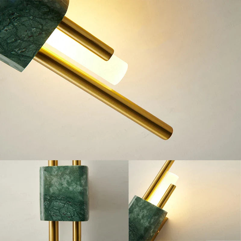 Afralia™ Nordic LED Marble Wall Lamps - Creative Living Room Sconce Light Fixtures