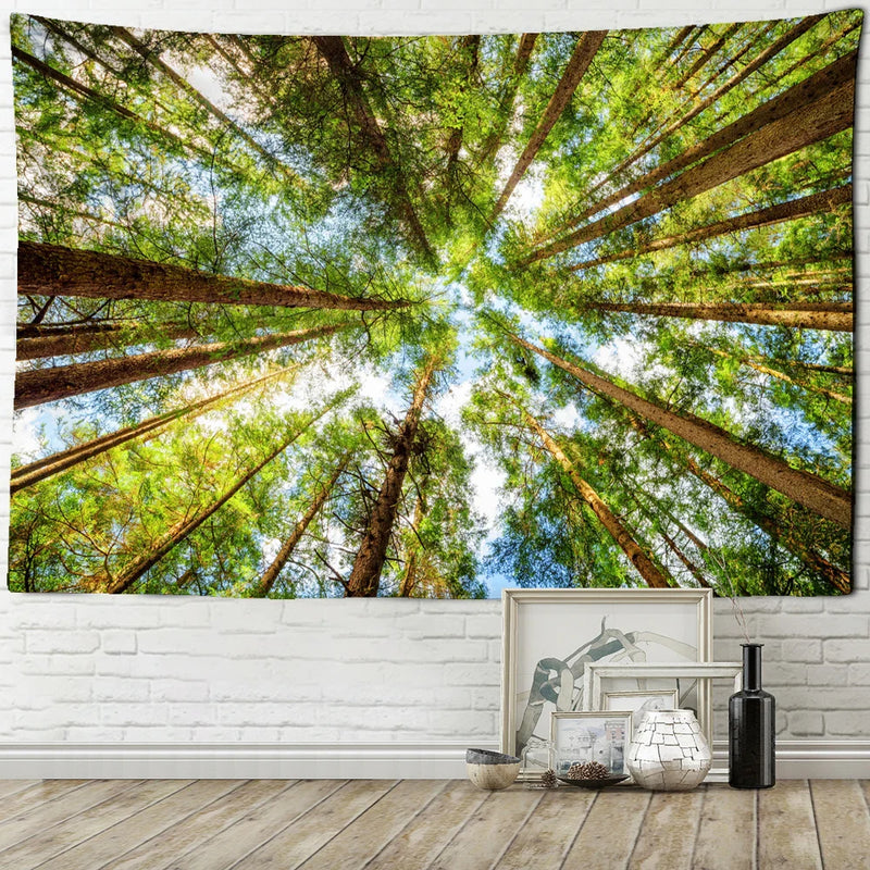 Afralia™ Nature Tapestry Wall Hanging Forest Landscape Hippie Boho Living Room Decor