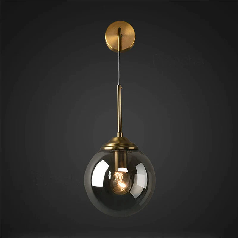 Afralia™ Glass Ball Wall Light: Gold Sconces for Bedroom & Living Room