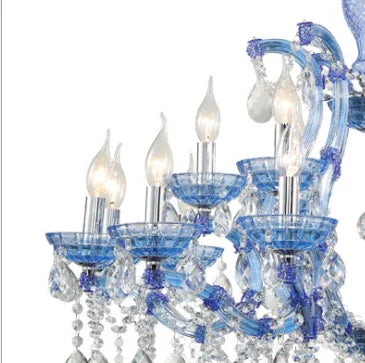 Afralia™ Modern Iron Crystal Glass Chandelier Blue Red Art Deco Lighting