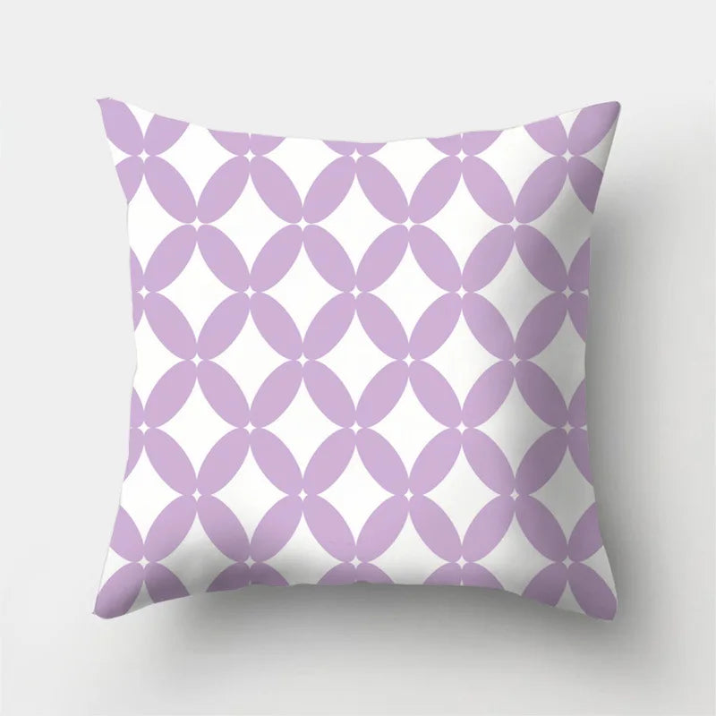 Afralia™ Purple Geometric Pattern Cushion Cover 45X45cm for Sofa Home Decor