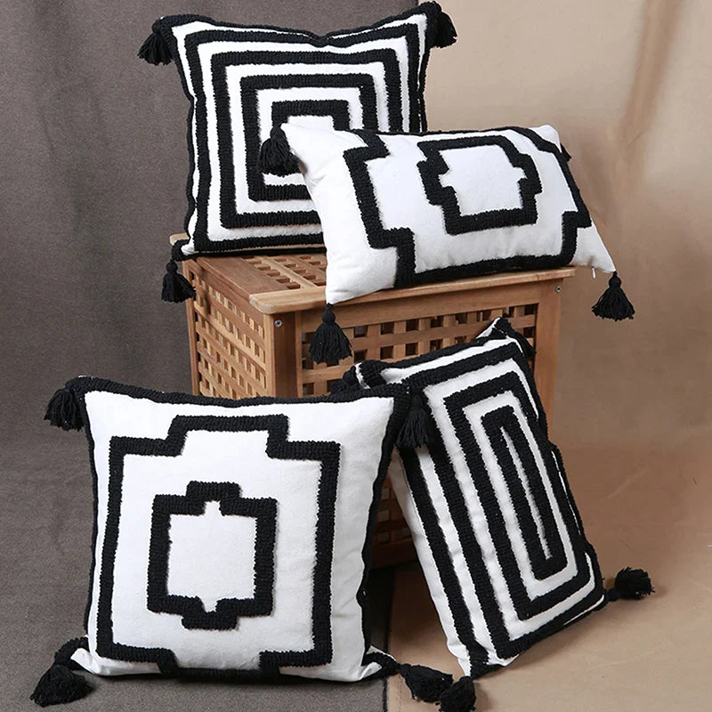 Afralia™ Tufted Geometric Cushion Cover Set for Neutral Home Decor