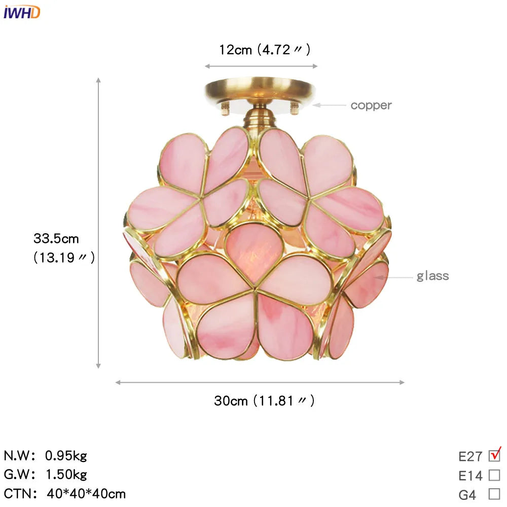 Afralia™ White Glass LED Ceiling Light Fixture, Nordic Modern Copper Ceiling Lamp