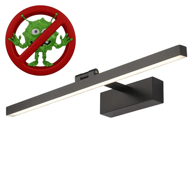 Afralia™ Modern Nordic White Mirror Wall Lamp 9W 40CM Black Waterproof Decorative Light