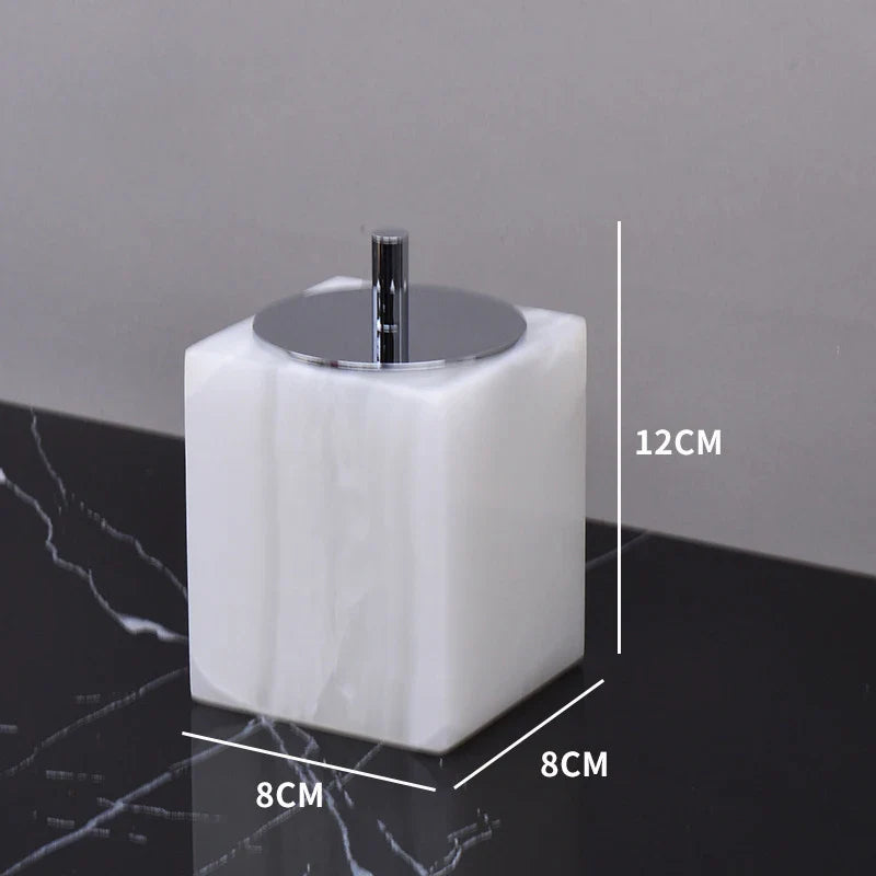 Afralia™ White Onyx Marble Bathroom Set Luxury Bathroom Accessories