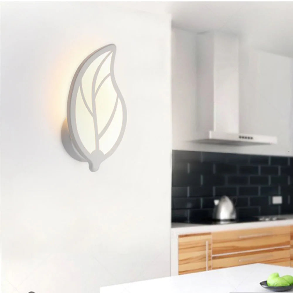 Afralia™ Leaf Shape LED Wall Sconce for Living Room Bedroom Decor