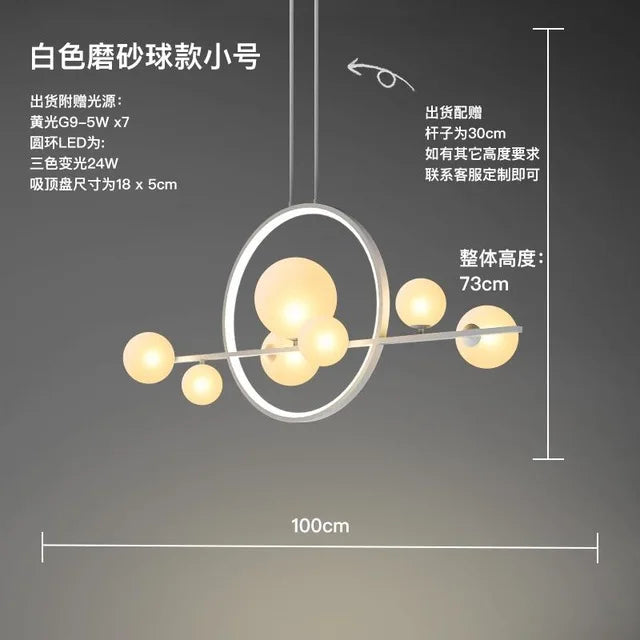 Afralia™ Glass Ball LED Chandelier for Home Decor and Interior Lighting