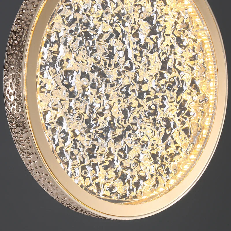 Modern Golden Round Acrylic Stair Chandelier by Afralia™ - Elegant Designer Lighting for Home