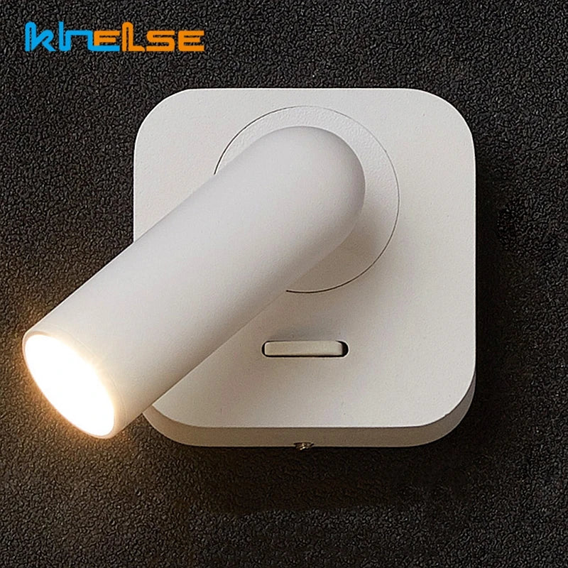 Afralia™ LED Reading Wall Lamp with Switch | 350º Rotation | 3W Bedside Sconce for Home Decor