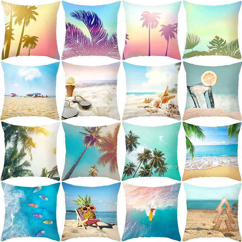 Afralia™ Nordic Summer Ocean Beach Pillowcase for Home and Office Sofa Decor
