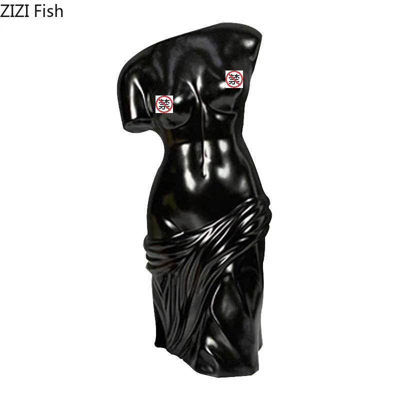 Afralia™ Human Body Figurine Bust Vase for Home Décor and Art Decoration
