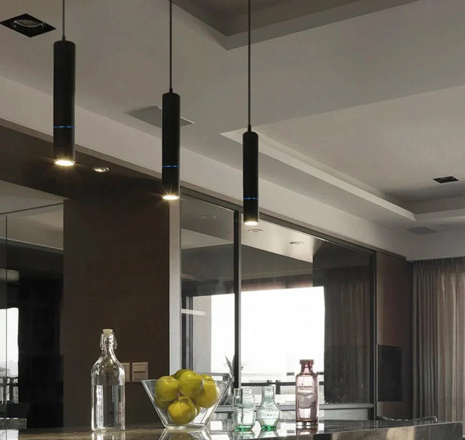 Afralia™ Tube Macaron Pendant Light: LED Modern Kitchen & Counter Pendant Lamp