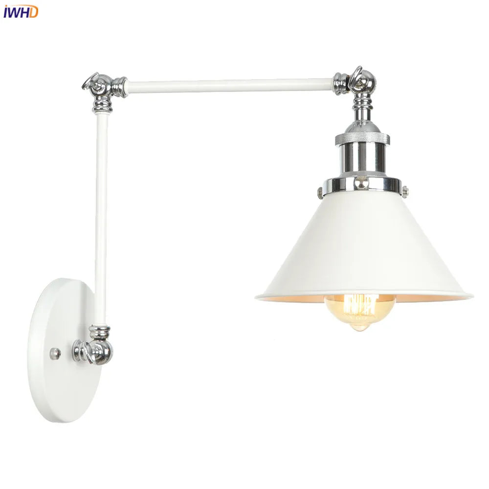 Afralia™ Loft Industrial Swing Arm Wall Lamp with Vintage Edison Bulb