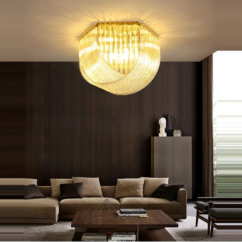 Afralia™ LED Postmodern Gold Silver Chandelier Lighting for Foyer