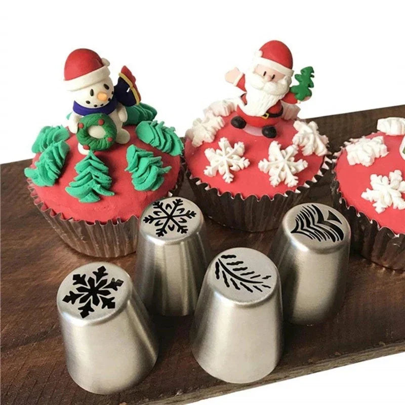 Afralia™ Christmas Series Cake Decorating Nozzles Set