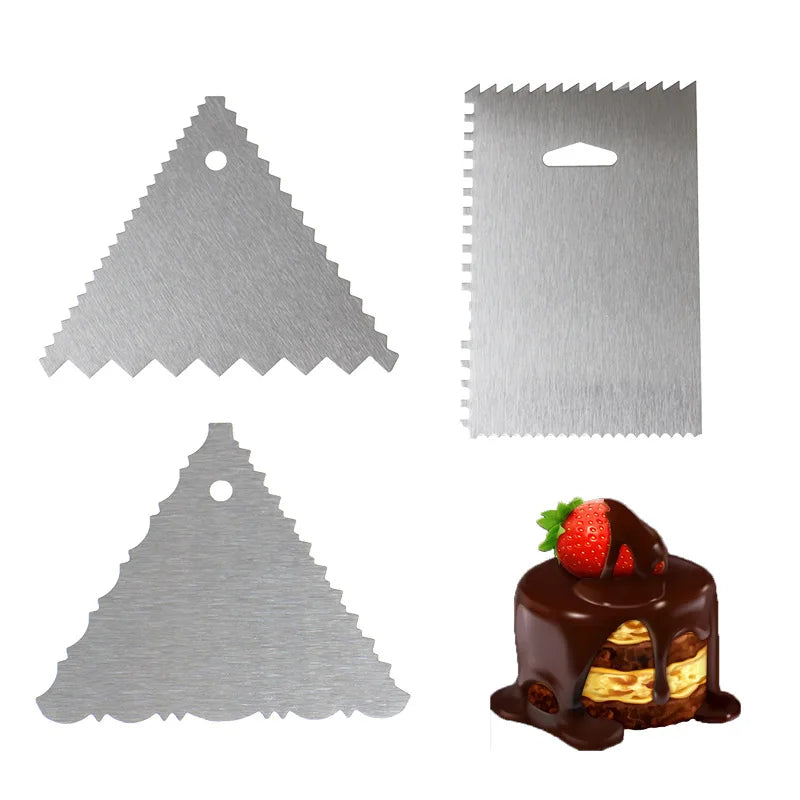 Afralia™ Stainless Steel Fondant Spatula Dough Scraper Cake Decorating Tool