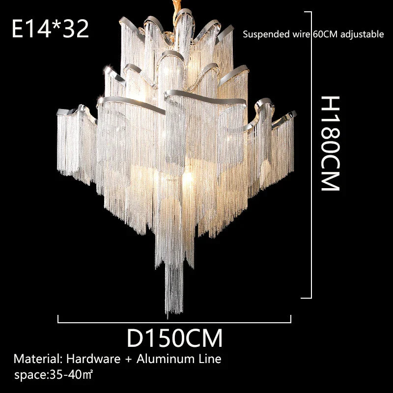 Afralia™ Tassel Chandelier: Modern LED Lighting for Living Room, Bedroom, Kitchen, Dining & Corridor