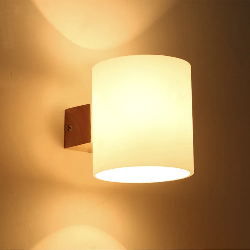 Afralia™ LED Wooden Wall Sconce | Modern Japanese Nordic Style Lamp for Home Bedroom