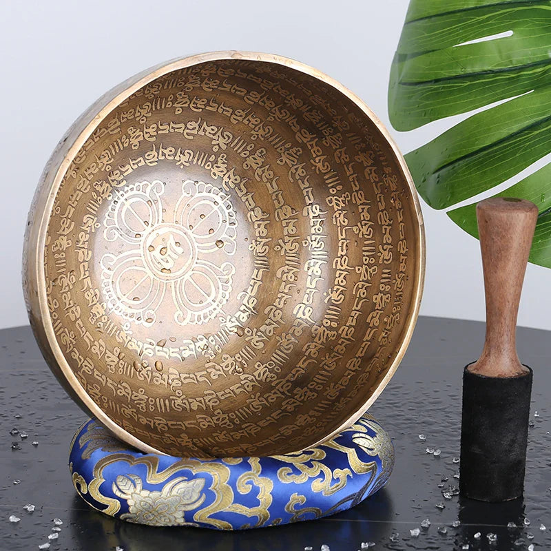 Afralia™ 24cm Tibetan Singing Bowl for Yoga Music Therapy and Meditation