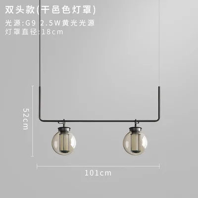 Afralia™ Chandelier: Industrial Metal Glass Ball Lighting for Retro Restaurant and Living Room