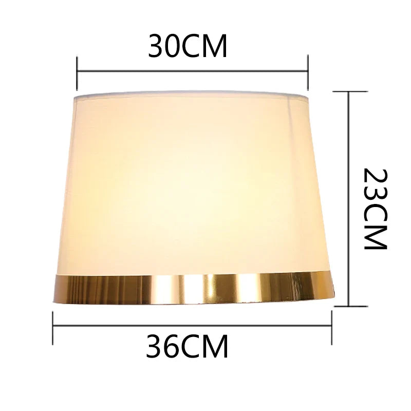 Afralia™ Golden Edge Large Cloth Lampshade Cover for Bedroom Bedside Floor Lamp