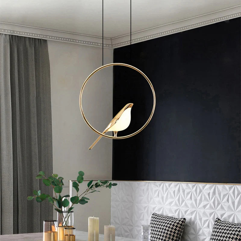 Afralia™ Magpie LED Pendant Chandelier: Nordic Modern Lighting for Home Decor, Living Room, Kitchen.