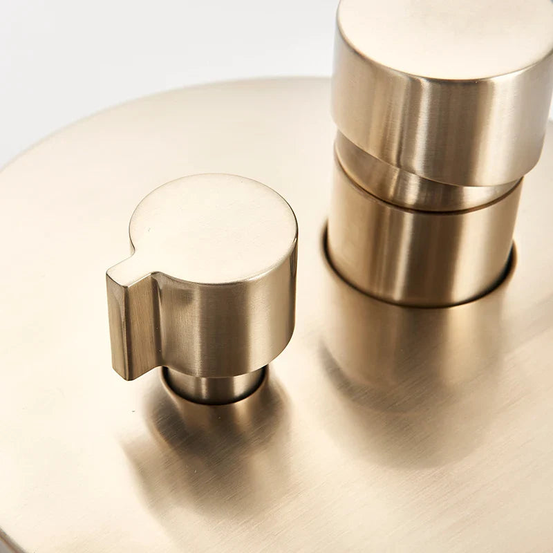 Afralia™ Brushed Gold Concealed Shower Mixer Control Valve Round/Square Box Faucet