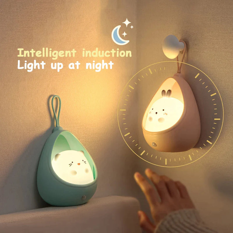 Afralia™ Animal Night Light with Sensor Control for Kids, USB Rechargeable Silicone LED