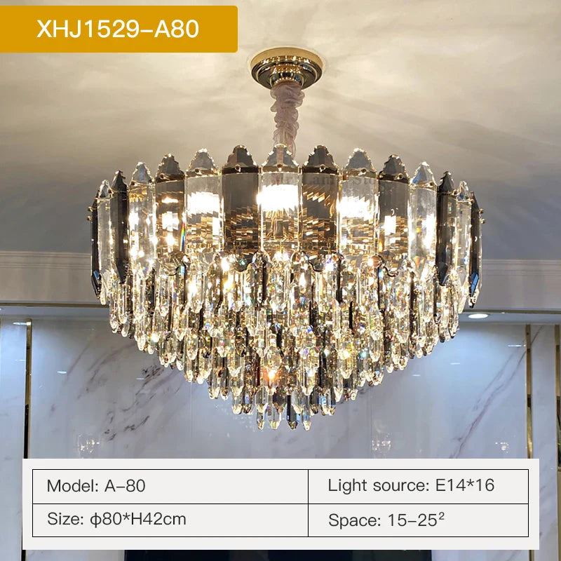 Afralia™ Crystal Chandelier: Post Modern Luxury Living Room Light