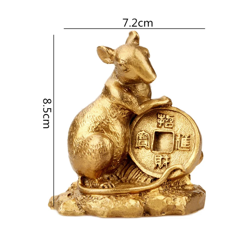 Afralia™ Retro Brass Zodiac Animal Sculpture. Chinese Modern Home Decor Craft.