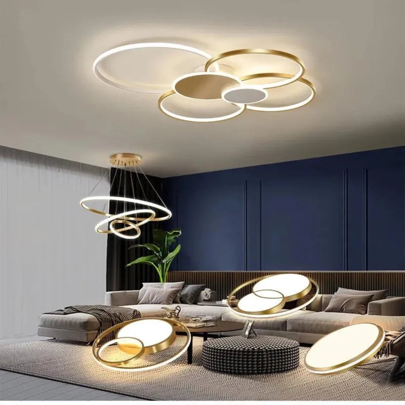 Afralia™ Modern LED Ceiling Chandelier for Home Indoor Lighting Fixtures