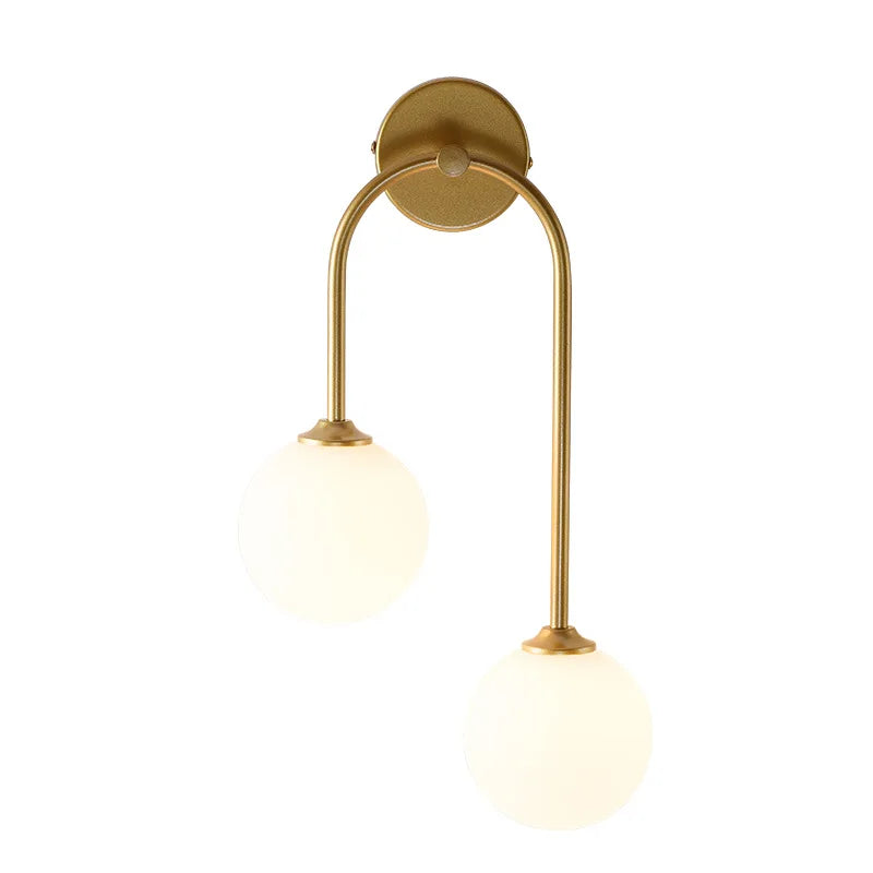 Afralia™ Gold Glass Ball Wall Sconce | Modern Nordic Bedside Lighting for Bedroom