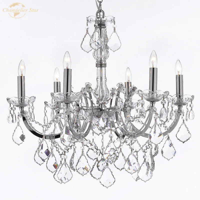 Afralia™ Traditional Crystal Chandelier LED Hanging Lamp Luxe Candle Lustre