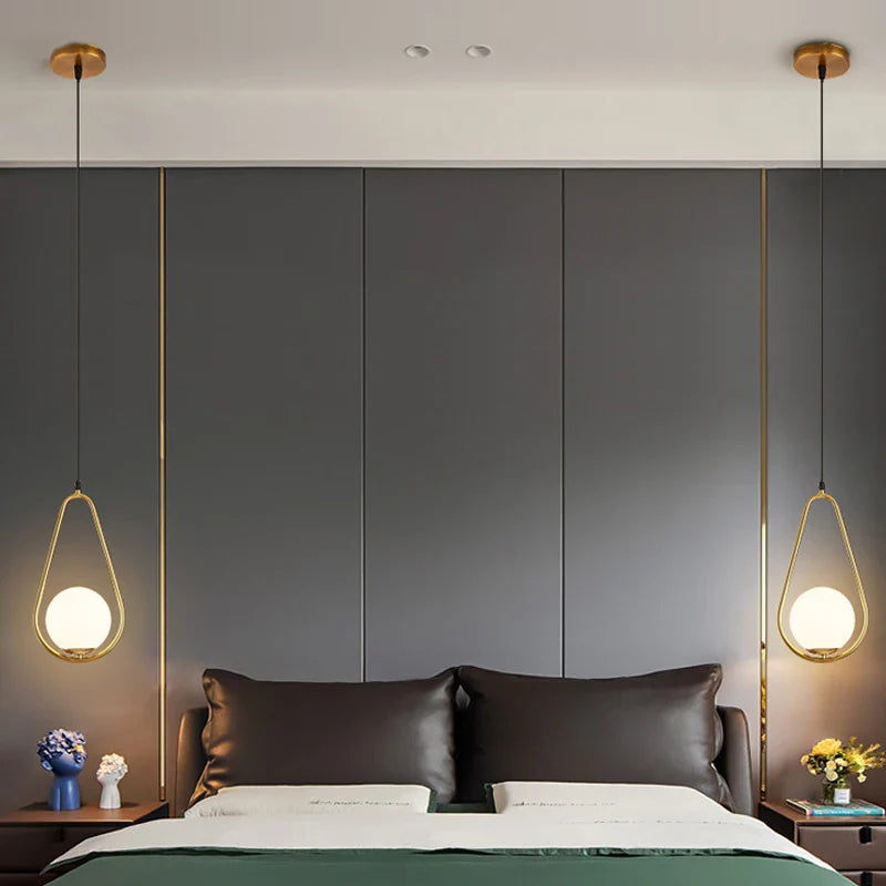 Afralia™ Glass Ball Pendant Lights for Kitchen Dining Bedroom Decor