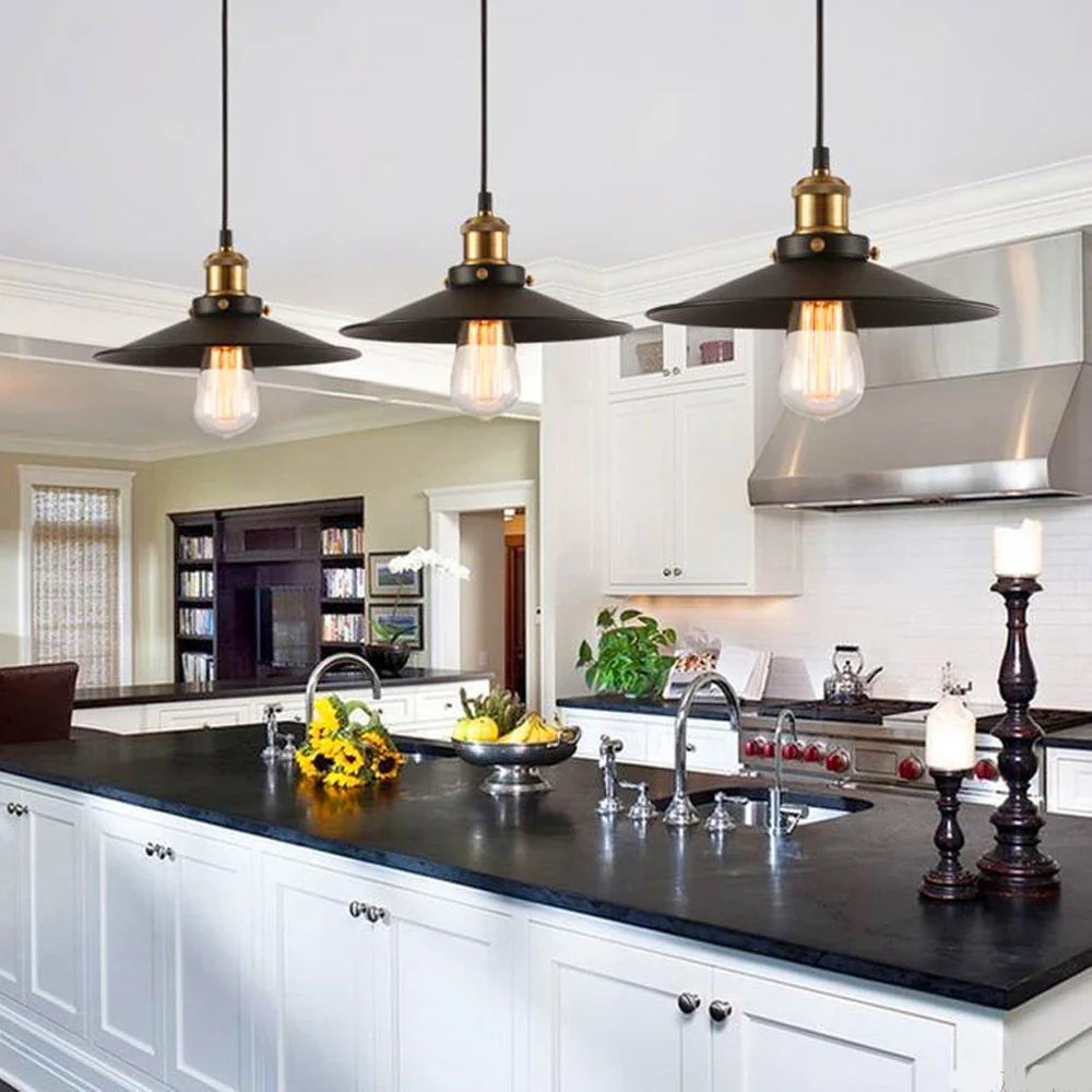Afralia™ Retro Industrial Pendant Chandelier LED Ceiling Lamps for Kitchen Living Room