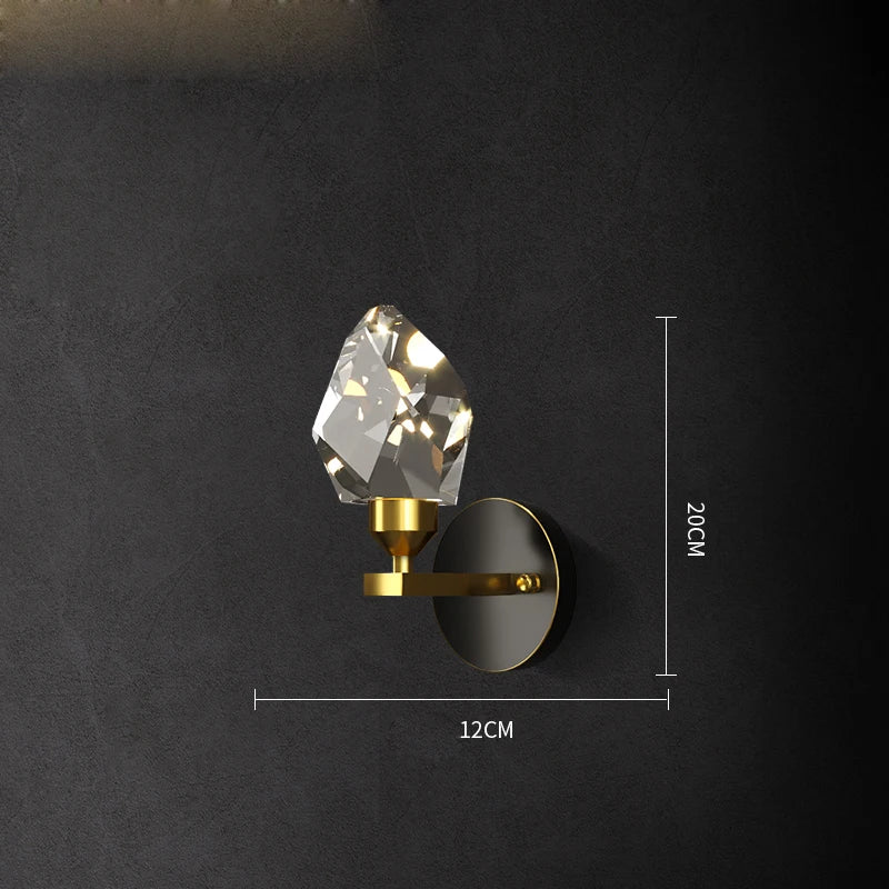 Afralia™ Postmodern Crystal Stone Wall Sconce for Bedroom & Corridor