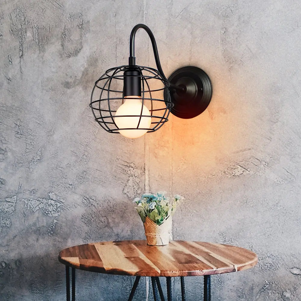 Afralia™ Industrial Iron Wall Sconce E27 Retro Loft Vintage LED Light Fixture