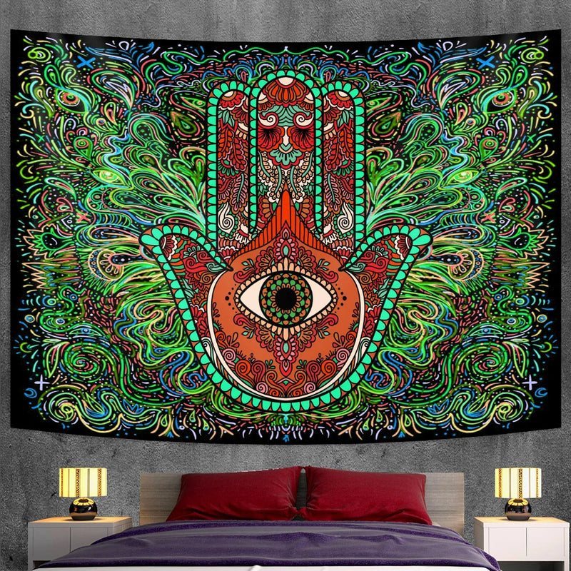 Afralia™ Mandala Witchcraft Tapestry Wall Hanging Yoga Mat Bohemian Sofa Blanket