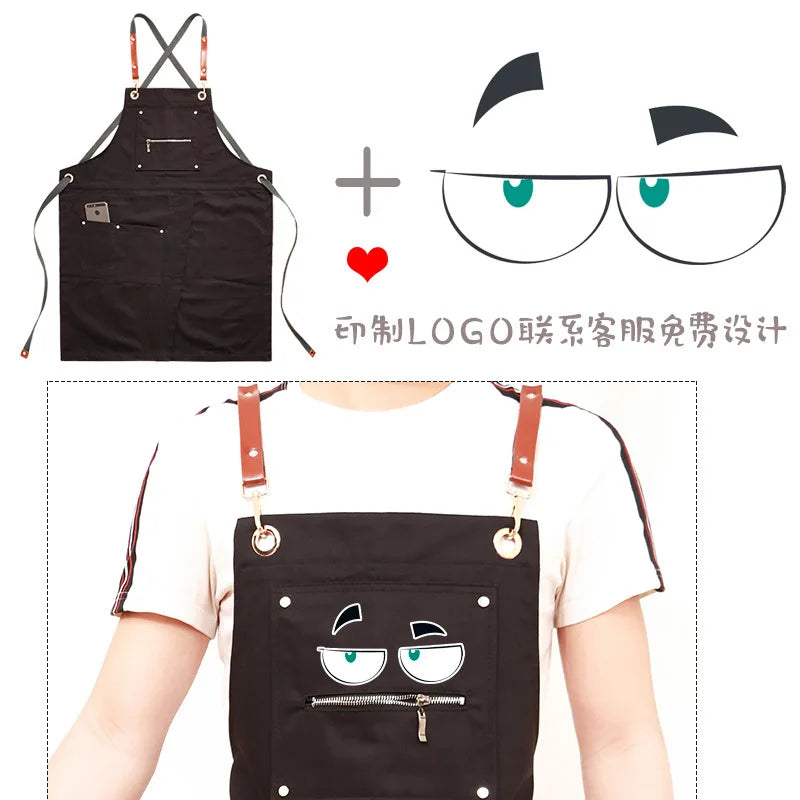 Afralia™ Apron: Personalized Korean Fashion Uniforms for Barber, Tea, Coffee & Flower Shop