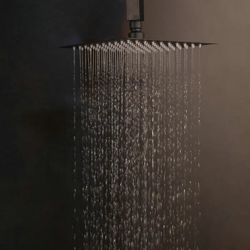 Afralia™ Black Digital Shower Faucet, Matte Black Finish, Thermostatic Temperature Display